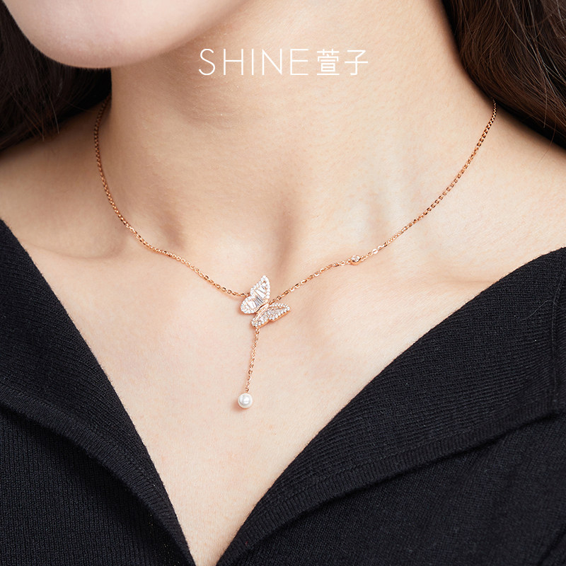 SHINE萱子S925银蝴蝶项链