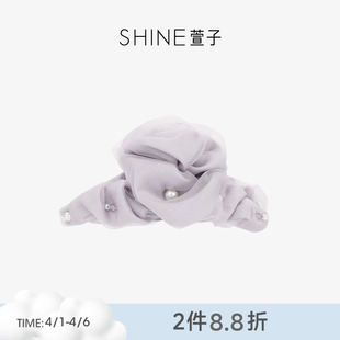 SHINE萱子饰品轻纱幻影系列氛围感紫色褶皱抓夹精致早春配色