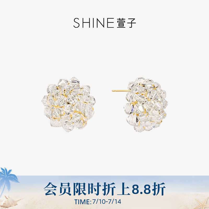 [商场同款]SHINE萱子饰品通透感花朵耳钉清透感耳环女小众