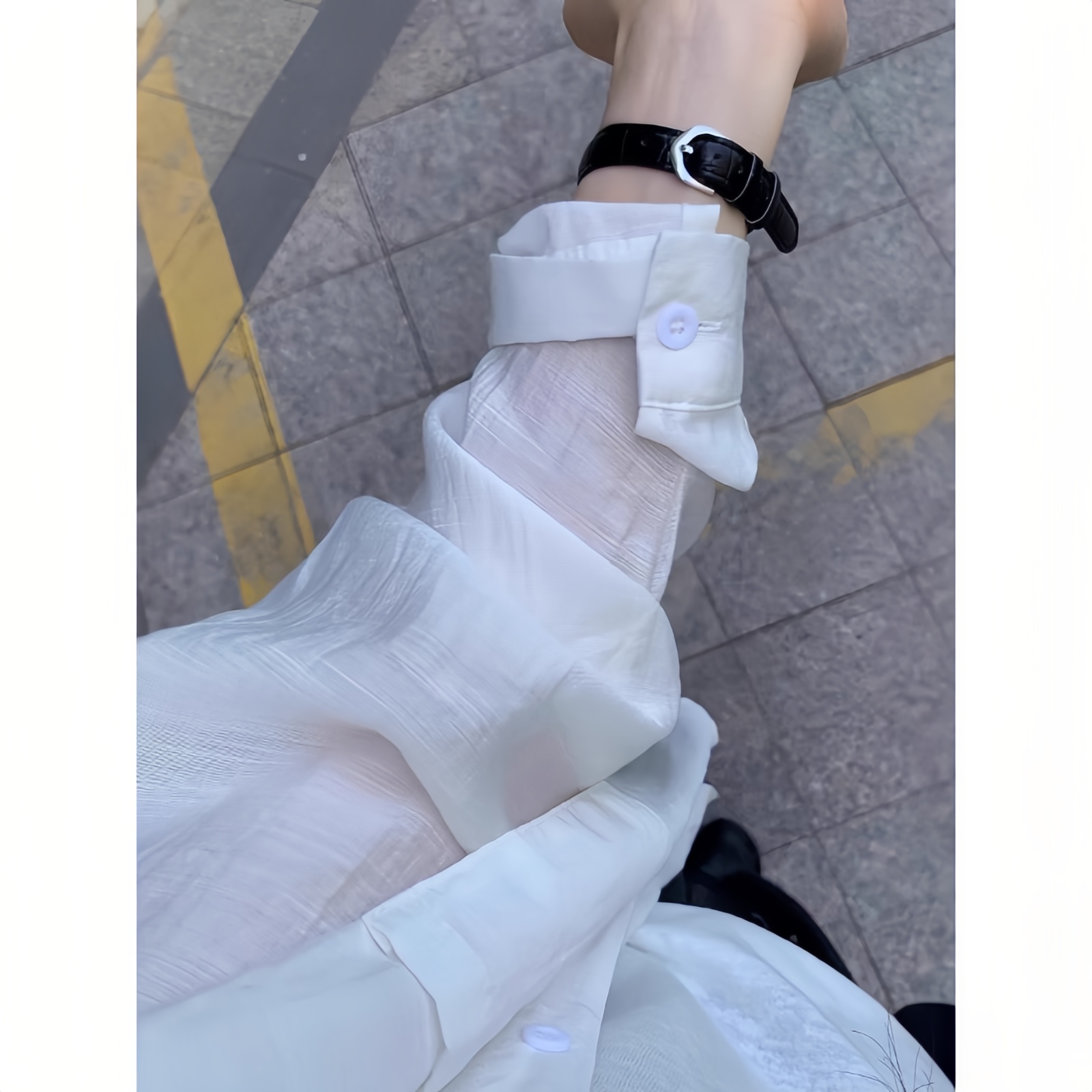 白色冰丝防晒衬衫外套女2025夏季新款韩系宽松休闲薄款配吊带开衫