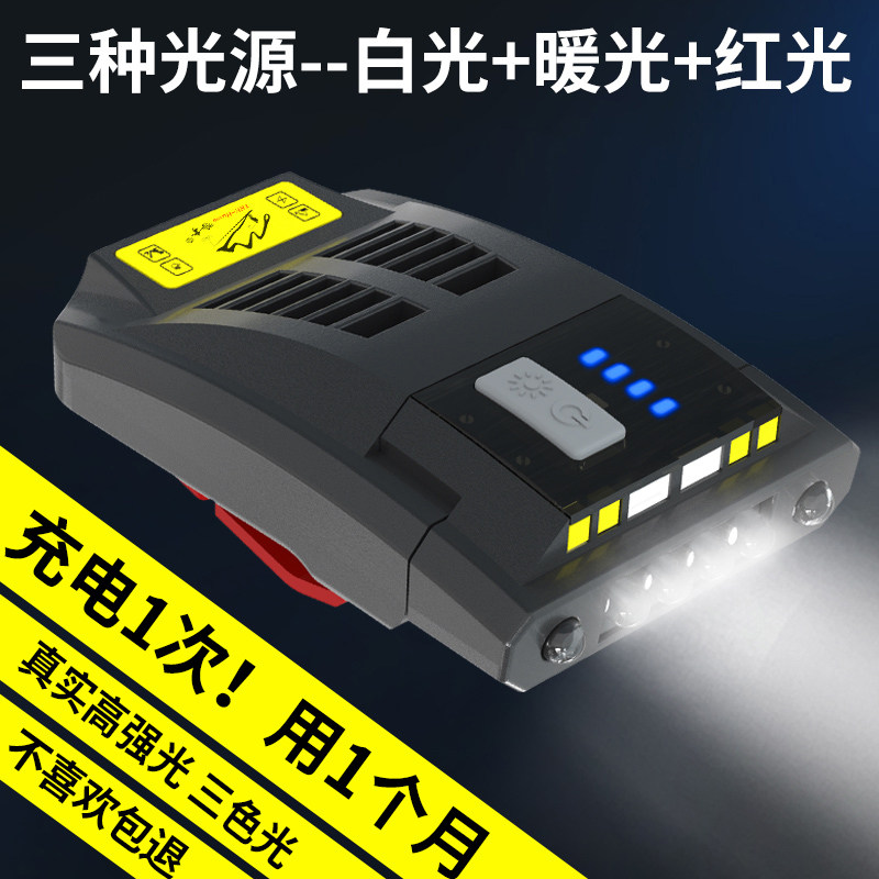 钓鱼头灯充电感应灯LED帽檐夹帽图片