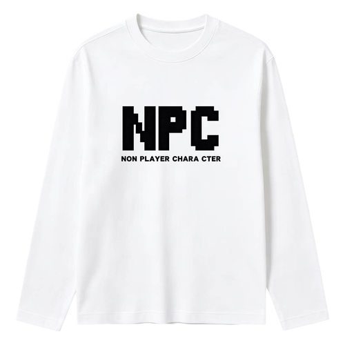美式潮流NPC字母印花长袖T恤