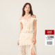 法式 lefame拉飞姆2025冬季 新款 千金蕾丝拼接收腰针织吊带上衣女