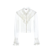 女 复古优雅荷叶边珠饰上衣罩衫 lefame拉飞姆2026早春新款 时尚