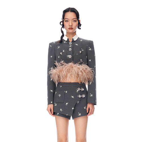 lefame短款翻领短外套