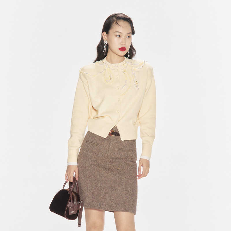 LEFAME聚酯纤维开衫针织开衫