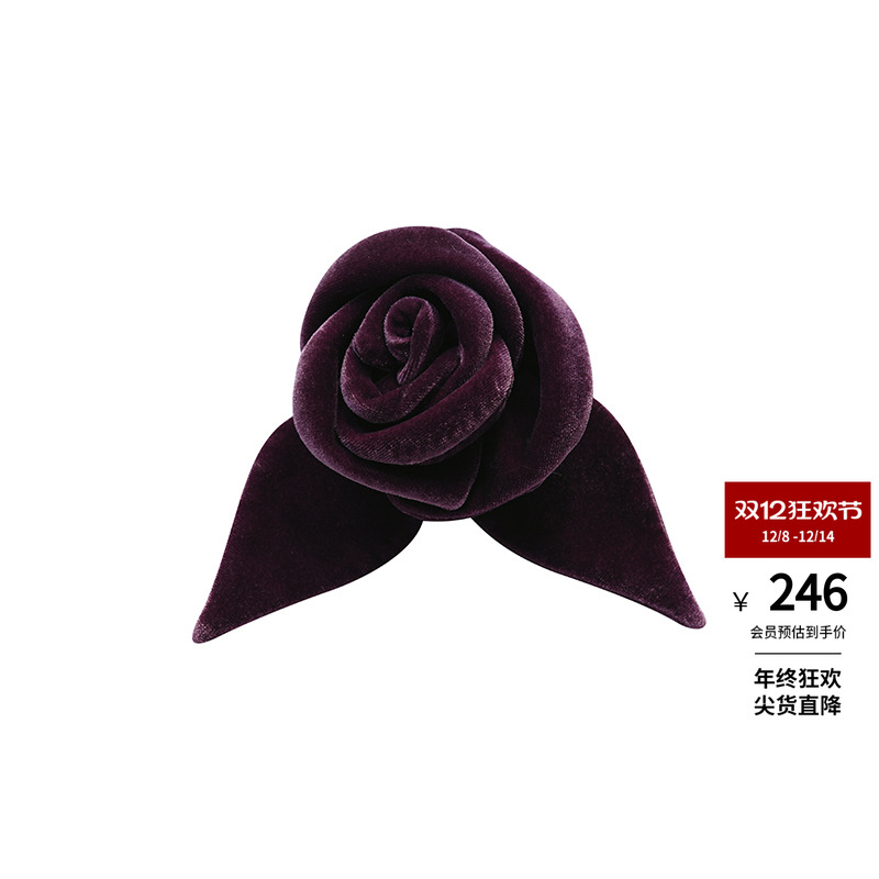 LEFAME丝绒玫瑰花夹子