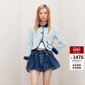 lefame拉飞姆2026春季 巴洛克卷草纹提花娃娃领针织甜美外套