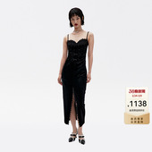 连衣裙 气质吊带修身 lefame拉飞姆冬季 小黑裙时尚