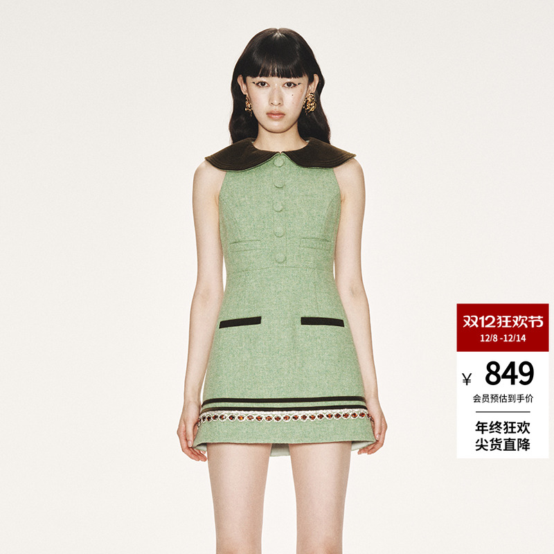 LEFAME骑士风连衣裙丝绒