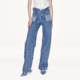 女 饰蝴蝶结公主牛仔长裤 lefame拉飞姆春季 渐变闪钻装