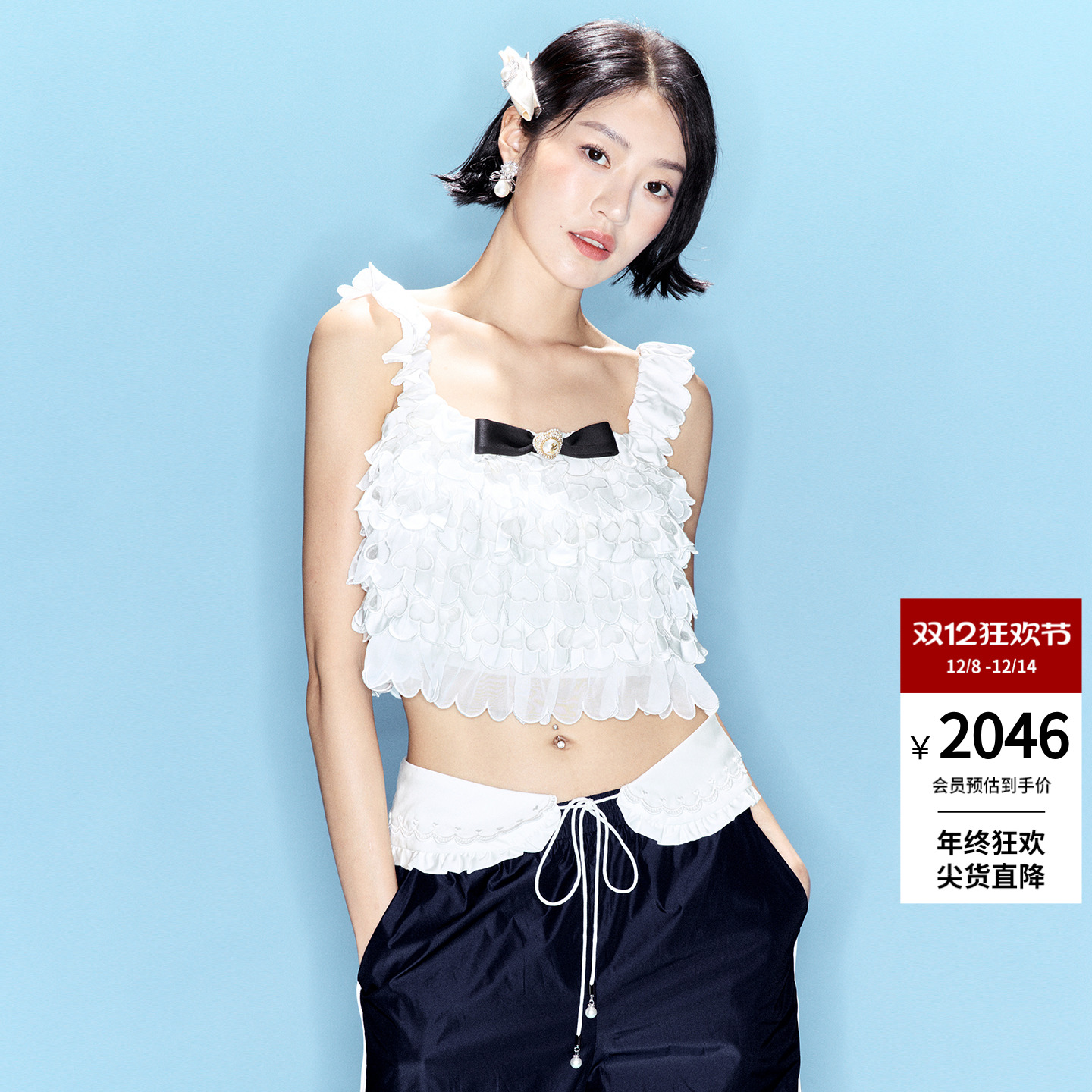 时尚洛可可刺绣层叠上衣