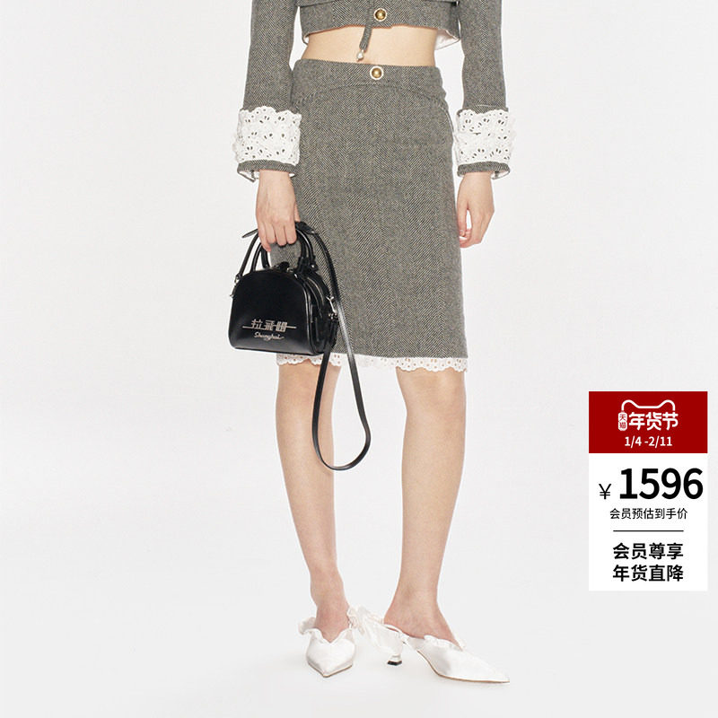 lefame拉飞姆秋季复古花边洛可可低腰直简半裙,女装/女士精品,半身裙,淘宝优惠券,粉丝福利购,淘宝优惠卷