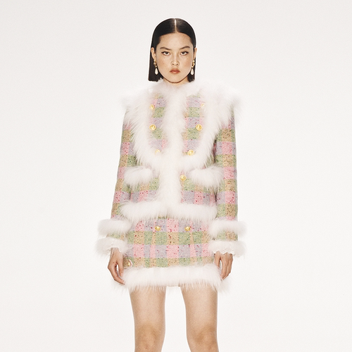 lefame绵羊毛毛呢外套