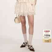 休闲裤 lefame拉飞姆2026春季 宫廷风镂空绣花撞边短裤 时尚 女 新款