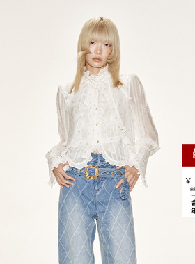 lefame拉飞姆2025秋装衬衫女高级感轻奢减龄洋气宽松半透真丝衬衫