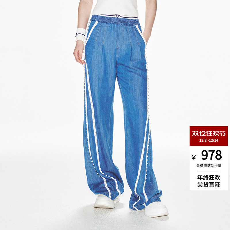 双腰头牛仔风运动感lefame