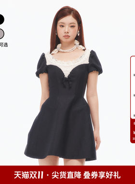 时尚洛可可风丝毛连衣裙