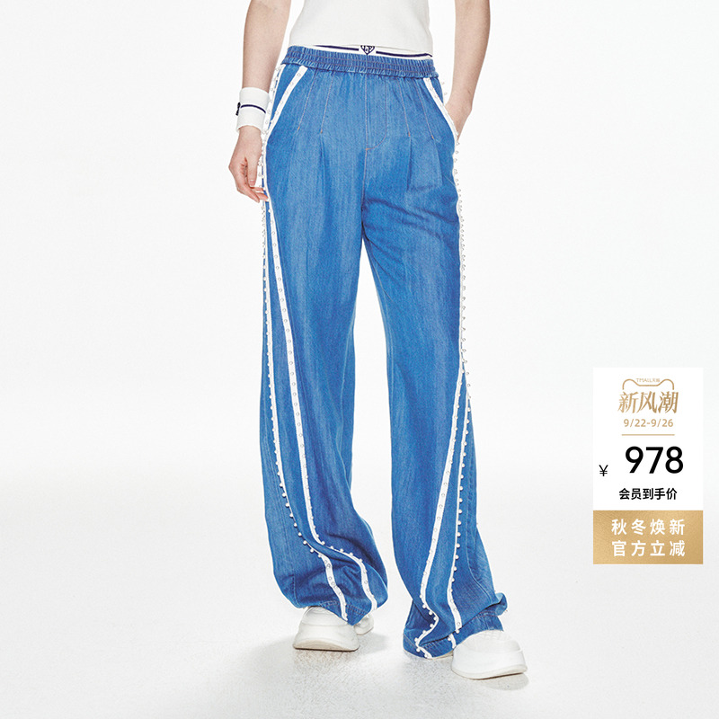 双腰头牛仔风运动感lefame