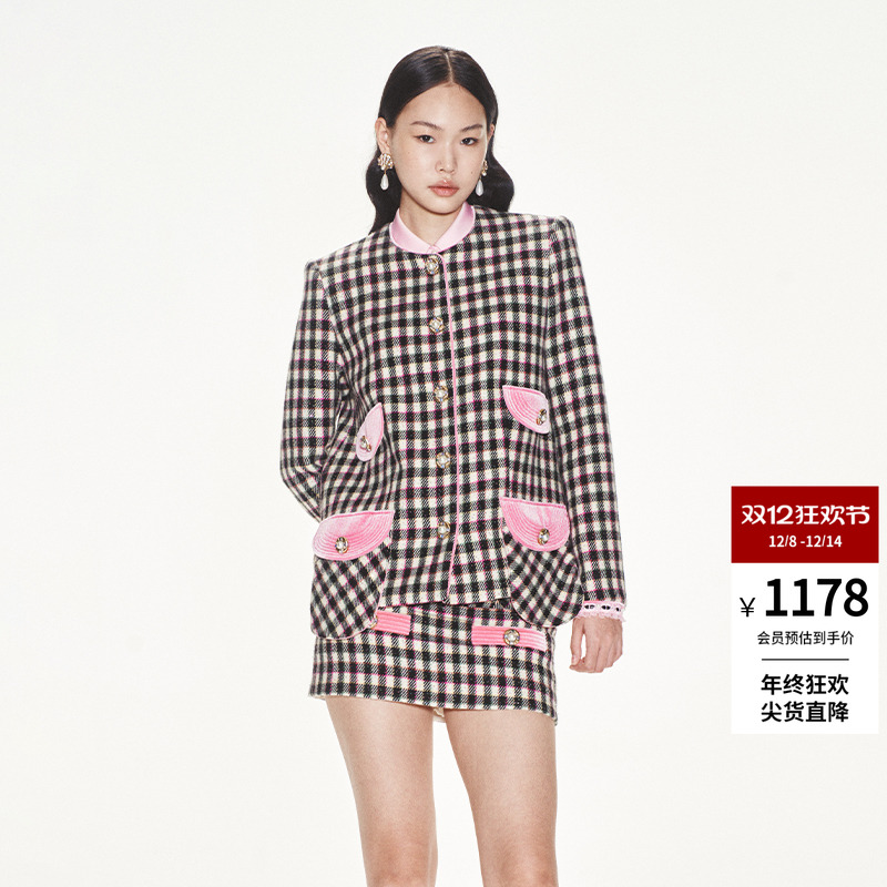 lefame长款彩色亮片长外套