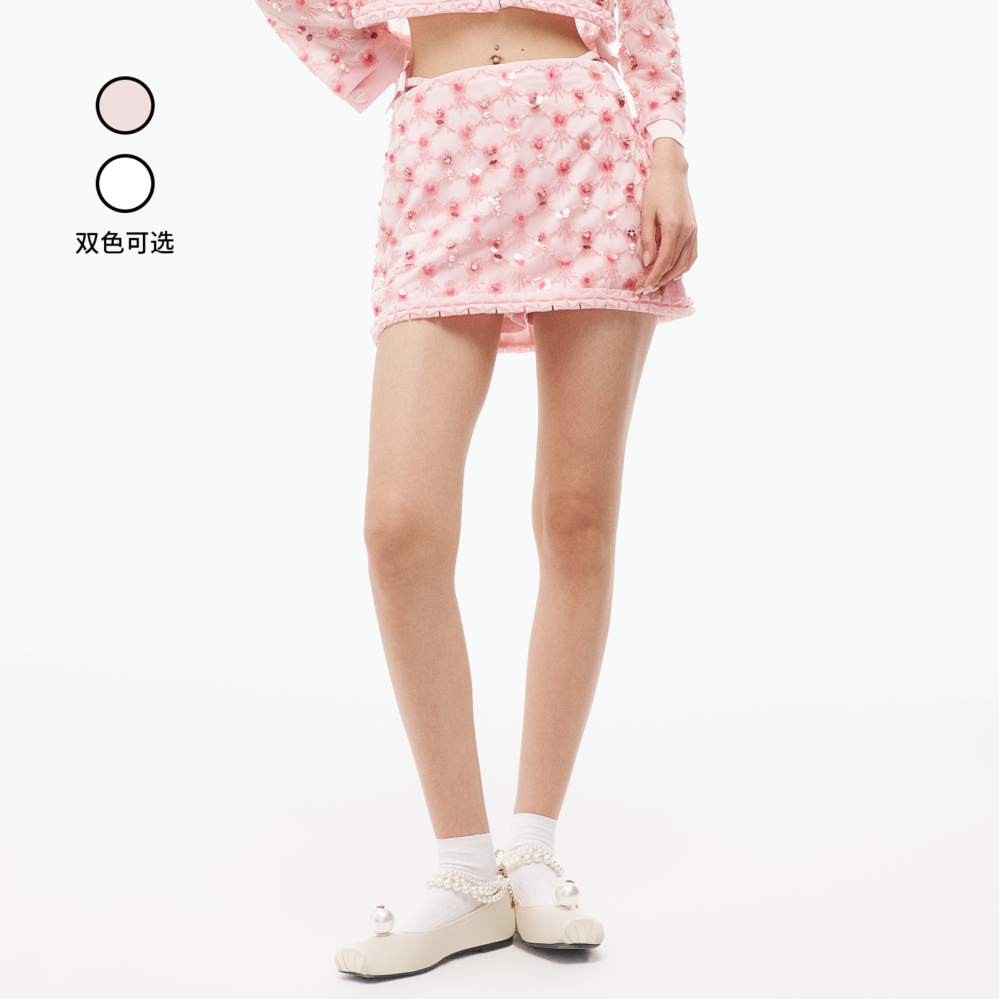 时尚重工珠片绣半裙女