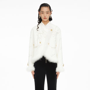 千禧字体蝴蝶盘扣格格服棉服上衣女 lefame拉飞姆新中式