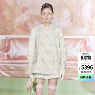 60年代复古A字珠饰印花刺绣外套 时尚 lefame拉飞姆2026春季 新款