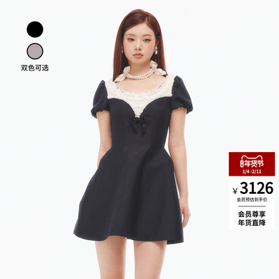 时尚洛可可风丝毛连衣裙