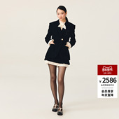 胡连馨同款 lefame拉飞姆2025年冬季 新款 收腰丝绒西装 领外套