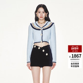 lefame拉飞姆千金风miu系连帽毛针织衫 刘些宁同款 外套上衣女