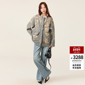 慵懒奶奶风廓形彩色花朵珠饰针织开衫 lefame拉飞姆2025冬季 新款 女