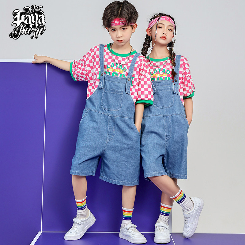 六一儿童演出服幼儿园背带裤小学生运动会啦啦队表演服装街舞潮服