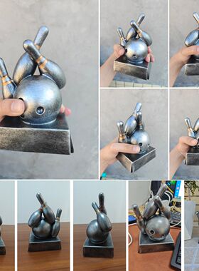 跨境保龄球奖杯Bowling trophy保龄球俱乐部奖杯奖牌树脂摆放奖品