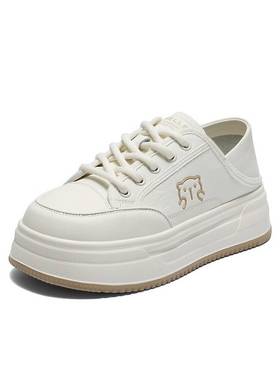 百丽卡通小熊小白鞋女2025秋新商场同款厚底百搭板鞋L8012CM5