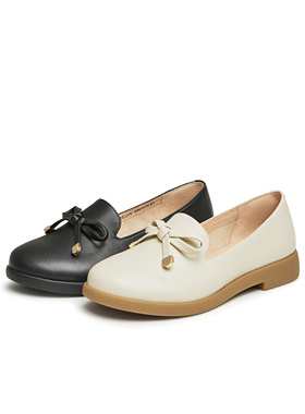 天美意平底英伦乐福鞋低跟复古单鞋女鞋子小皮鞋2024春新CCJ15AA4