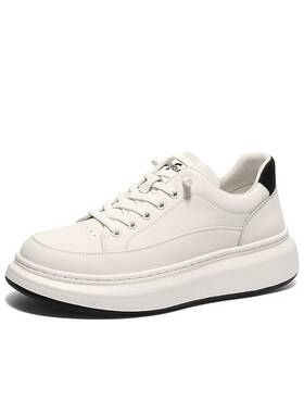 森达板鞋男款2025春季新款商场同款户外厚底休闲小白鞋1UW01AM5