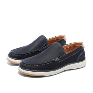 森达时尚一脚蹬皮鞋商场同款商务办公休闲复古乐福豆豆鞋42C10AM4