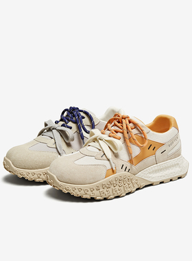 百思图2025夏季新款复古网面透气运动德训鞋厚底女休闲鞋D3050BM5