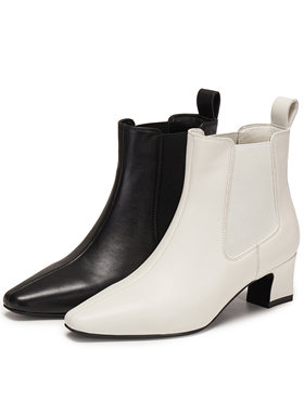 真美诗2025冬季新款牛皮优雅大气尖头显瘦切尔西靴短靴女69888DD5