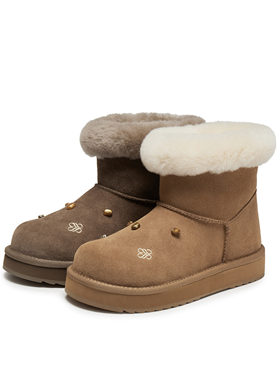真美诗2025冬新款复古茸茸毛圈口毛毛鞋时尚厚底雪地靴女25137DD5