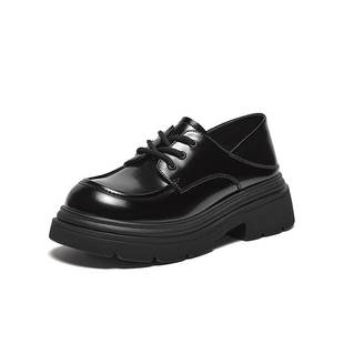 粗跟女皮单鞋 百思图2024秋季 乐福鞋 商场新款 M3812CM4 英伦风牛津鞋