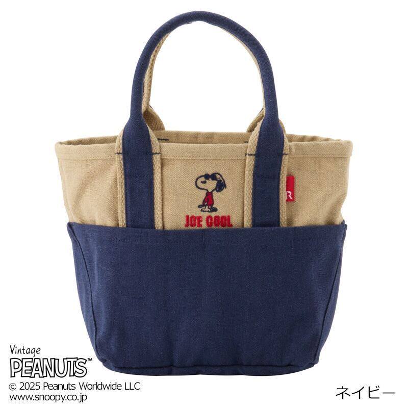 现货！日本ROOTOTE PEANUTS 棉制托特手提包 Joe Cool 复古蓝色