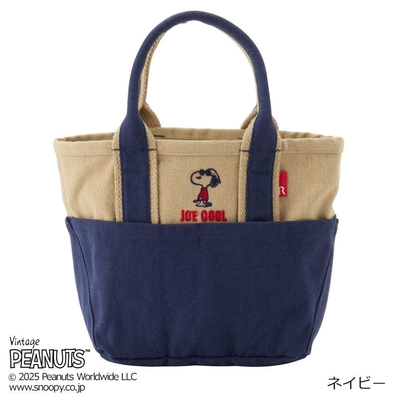 现货！日本ROOTOTE PEANUTS 棉制托特手提包 Joe Cool 复古蓝色