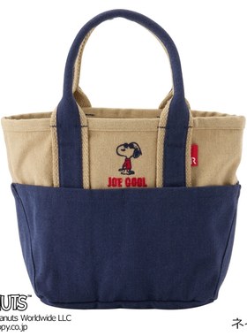 现货！日本ROOTOTE PEANUTS 棉制托特手提包 Joe Cool 复古蓝色
