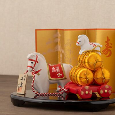 予定约2周发~日本濑户陶艺社2026年干支摆件亲子夫妻长寿十二生肖