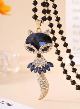 厂家直销韩版长款毛衣链女项链秋冬气质百搭水晶衣服配饰挂件