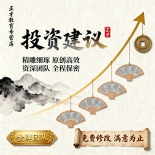 投资建议代笔股票基金理财投资分析 个性化投资策略报告设计代做