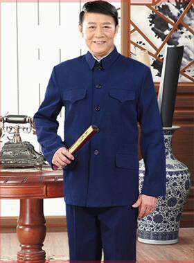 中老年中山装男上衣父亲装单件老人中山服爷爷春秋爸爸装外套大码