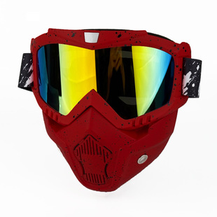 者摩托车骑行面具雪镜头盔风镜可拆卸男女UV400防风沙头盔护面罩