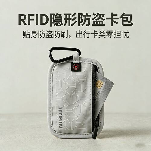 探界者RFID防盗刷小卡包防水防污7A抗菌信用卡硬币钱包卡套零钱包